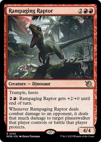 Rampaging Raptor - Promo Pack: March of the Machine (PPMOM) #160p - Rare Magic: The Gathering Trading Card