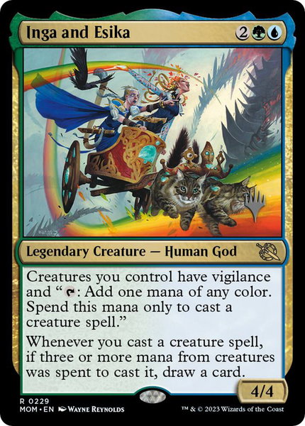 Inga and Esika trading card from Promo Pack: March of the Machine Inga and Esika - Promo Pack: March of the Machine Magic: The Gathering trading card