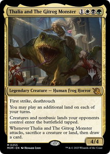 Thalia and The Gitrog Monster - Promo Pack: March of the Machine (PPMOM) #255p - Mythic Rare Magic: The Gathering Trading Card