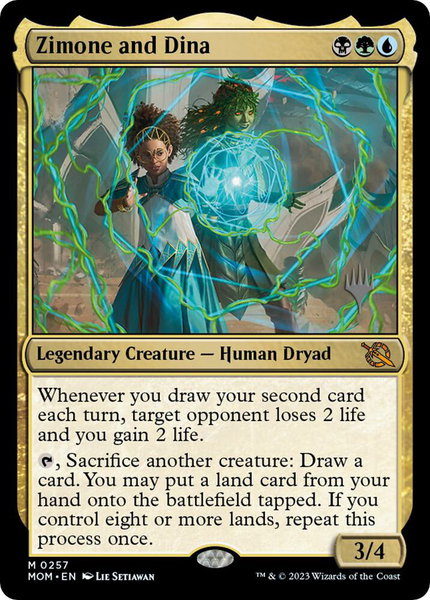 Zimone and Dina trading card from Promo Pack: March of the Machine Zimone and Dina - Promo Pack: March of the Machine Magic: The Gathering trading card