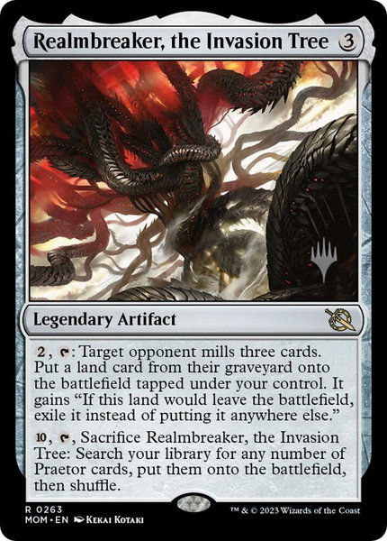 Realmbreaker, the Invasion Tree trading card from Promo Pack: March of the Machine Realmbreaker, the Invasion Tree - Promo Pack: March of the Machine Magic: The Gathering trading card