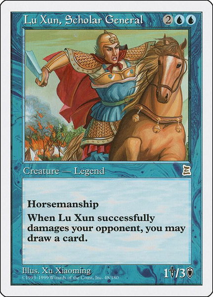 Lu Xun, Scholar General trading card from Portal Three Kingdoms Lu Xun, Scholar General - Portal Three Kingdoms Magic: The Gathering trading card