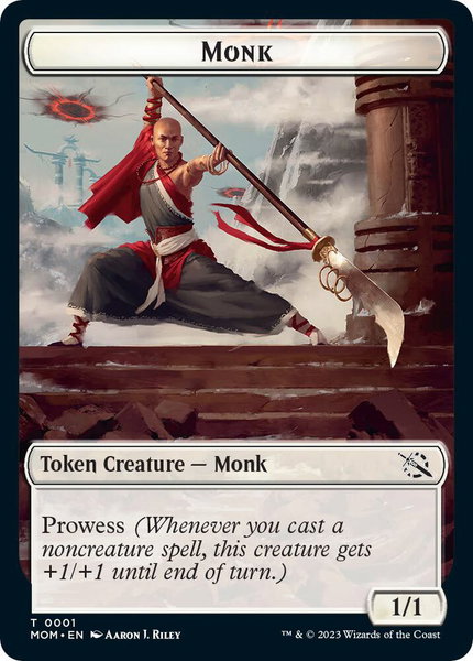 Monk // Knight Double-Sided Token - March of the Machine Magic: The Gathering trading card