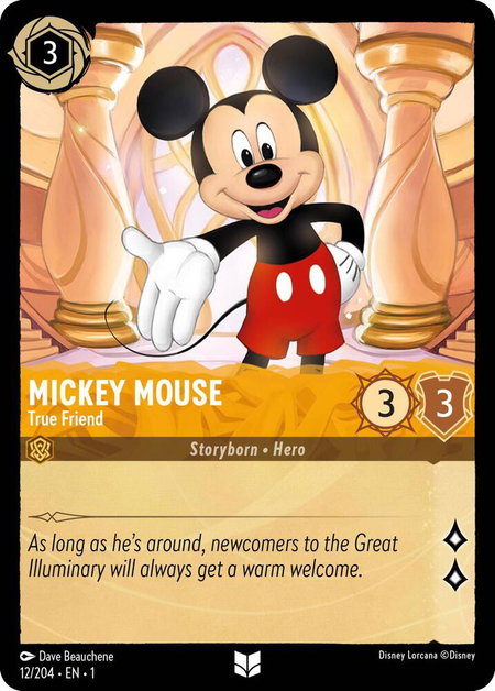 Mickey Mouse - True Friend - The First Chapter Disney Lorcana trading card