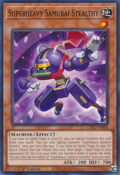 Superheavy Samurai Stealthy trading card from Cyberstorm Access Superheavy Samurai Stealthy - Cyberstorm Access YuGiOh trading card