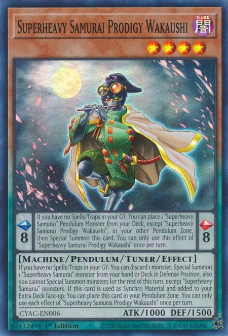 Superheavy Samurai Prodigy Wakaushi - Cyberstorm Access YuGiOh trading card