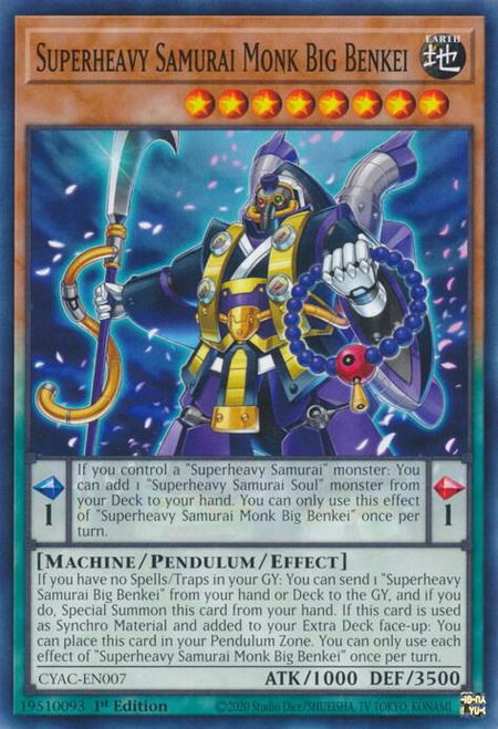 Superheavy Samurai Monk Big Benkei - Cyberstorm Access YuGiOh trading card