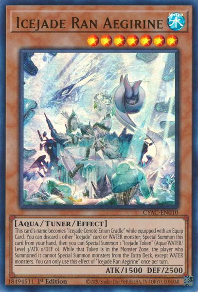 Icejade Ran Aegirine trading card from Cyberstorm Access Icejade Ran Aegirine - Cyberstorm Access YuGiOh trading card
