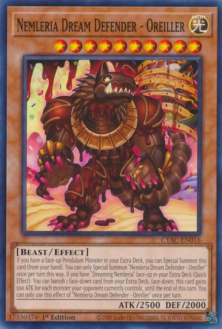 Nemleria Dream Defender - Oreiller - Cyberstorm Access YuGiOh trading card