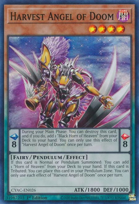 Harvest Angel of Doom - Cyberstorm Access YuGiOh trading card