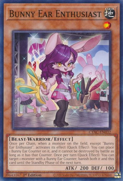 Bunny Ear Enthusiast trading card from Cyberstorm Access Bunny Ear Enthusiast - Cyberstorm Access YuGiOh trading card