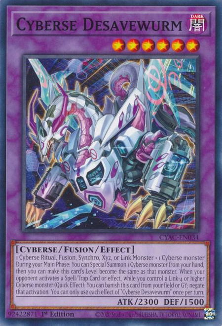 Cyberse Desavewurm - Cyberstorm Access YuGiOh trading card
