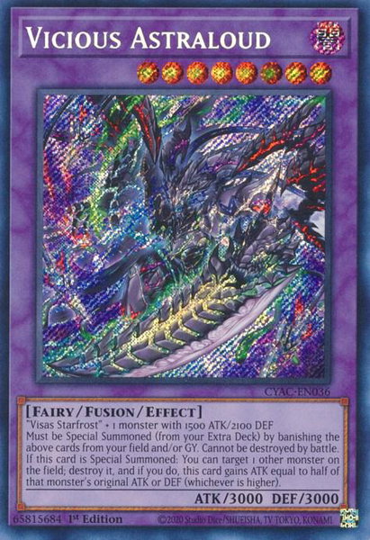 Vicious Astraloud trading card from Cyberstorm Access Vicious Astraloud - Cyberstorm Access YuGiOh trading card