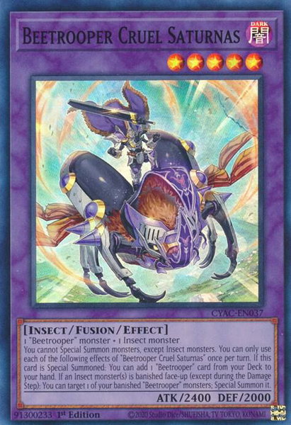 Beetrooper Cruel Saturnas trading card from Cyberstorm Access Beetrooper Cruel Saturnas - Cyberstorm Access YuGiOh trading card