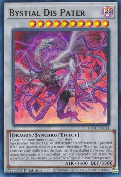 Bystial Dis Pater trading card from Cyberstorm Access Bystial Dis Pater - Cyberstorm Access YuGiOh trading card