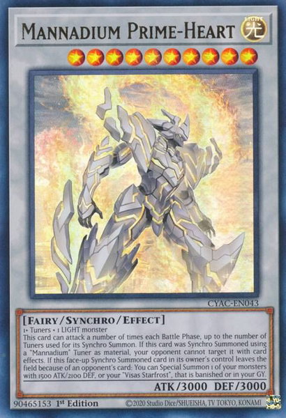 Mannadium Prime-Heart trading card from Cyberstorm Access Mannadium Prime-Heart - Cyberstorm Access YuGiOh trading card