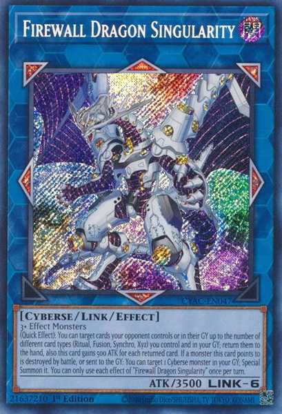 Firewall Dragon Singularity trading card from Cyberstorm Access Firewall Dragon Singularity - Cyberstorm Access YuGiOh trading card