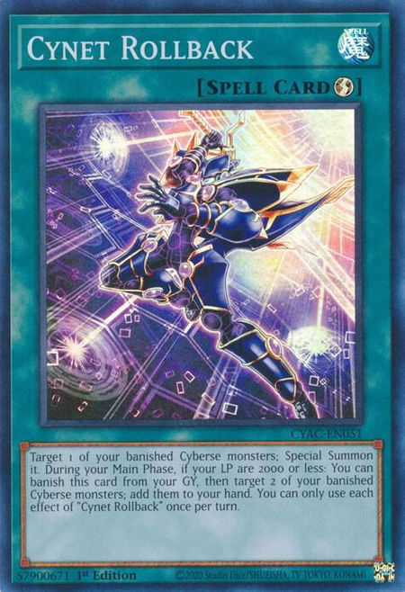 Cynet Rollback - Cyberstorm Access YuGiOh trading card