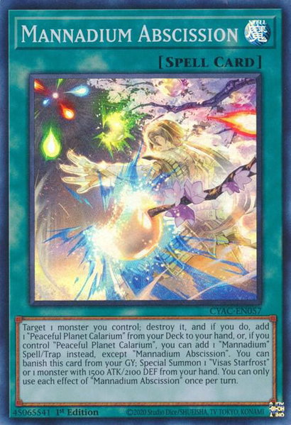 Mannadium Abscission trading card from Cyberstorm Access Mannadium Abscission - Cyberstorm Access YuGiOh trading card