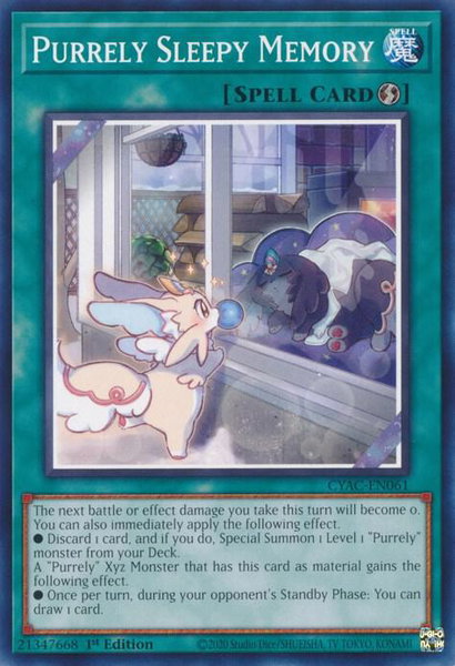 Purrely Sleepy Memory trading card from Cyberstorm Access Purrely Sleepy Memory - Cyberstorm Access YuGiOh trading card