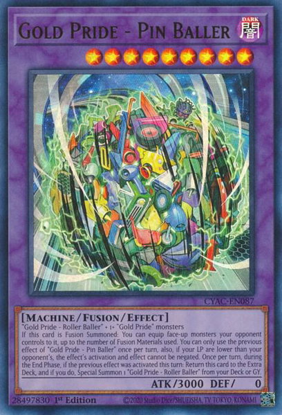 Gold Pride - Pin Baller trading card from Cyberstorm Access Gold Pride - Pin Baller - Cyberstorm Access YuGiOh trading card