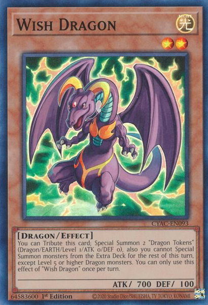 Wish Dragon trading card from Cyberstorm Access Wish Dragon - Cyberstorm Access YuGiOh trading card