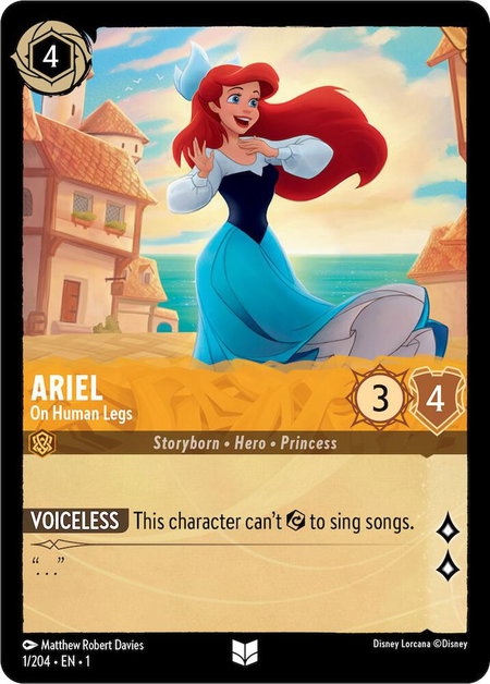 Ariel - On Human Legs - The First Chapter Disney Lorcana trading card