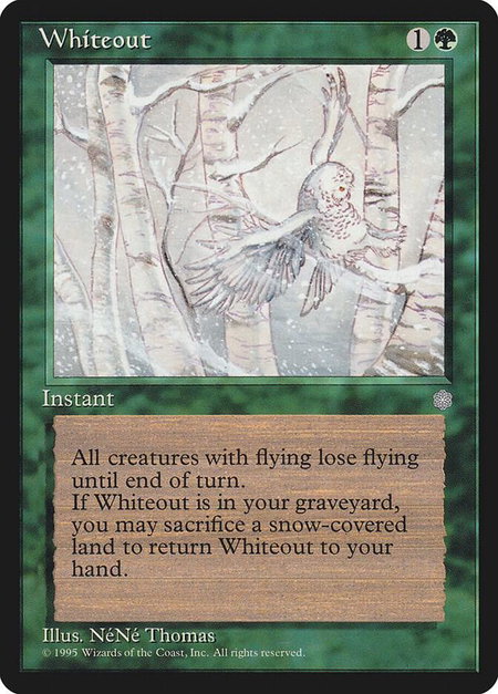 Whiteout - Ice Age Magic: The Gathering trading card