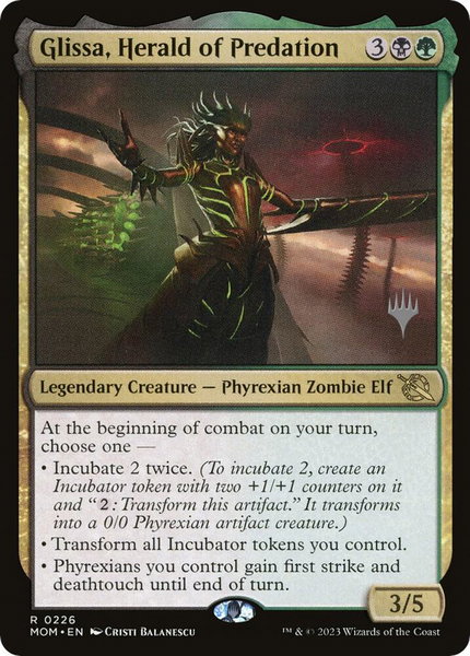 Glissa, Herald of Predation - Promo Pack: March of the Machine Magic: The Gathering trading card