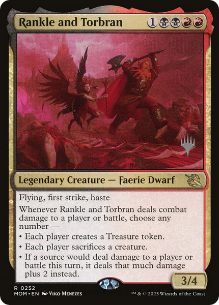 Rankle and Torbran trading card from Promo Pack: March of the Machine Rankle and Torbran - Promo Pack: March of the Machine Magic: The Gathering trading card