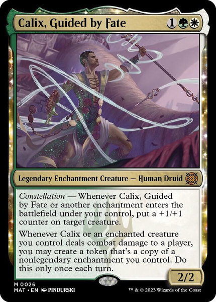Calix, Guided by Fate trading card from March of the Machine: The Aftermath Calix, Guided by Fate - March of the Machine: The Aftermath Magic: The Gathering trading card