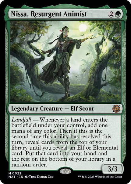 Nissa, Resurgent Animist trading card from March of the Machine: The Aftermath Nissa, Resurgent Animist - March of the Machine: The Aftermath Magic: The Gathering trading card