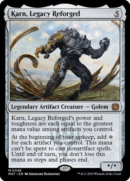 Karn, Legacy Reforged trading card from March of the Machine: The Aftermath Karn, Legacy Reforged - March of the Machine: The Aftermath Magic: The Gathering trading card
