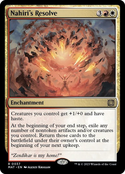 Nahiri's Resolve trading card from March of the Machine: The Aftermath Nahiri's Resolve - March of the Machine: The Aftermath Magic: The Gathering trading card