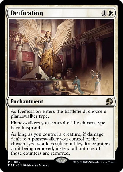 Deification trading card from March of the Machine: The Aftermath Deification - March of the Machine: The Aftermath Magic: The Gathering trading card