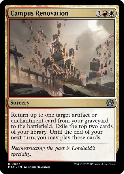 Campus Renovation trading card from March of the Machine: The Aftermath Campus Renovation - March of the Machine: The Aftermath Magic: The Gathering trading card