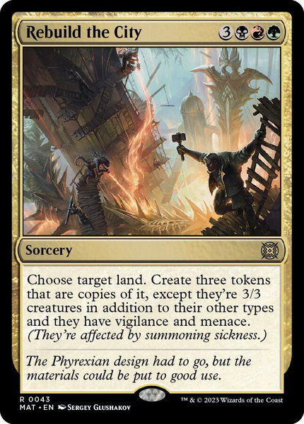 Rebuild the City trading card from March of the Machine: The Aftermath Rebuild the City - March of the Machine: The Aftermath Magic: The Gathering trading card