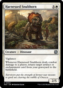 Harnessed Snubhorn - March of the Machine: The Aftermath (MAT) #3 - Uncommon Magic: The Gathering Trading Card
