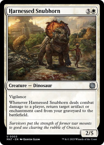 Harnessed Snubhorn - March of the Machine: The Aftermath Magic: The Gathering trading card
