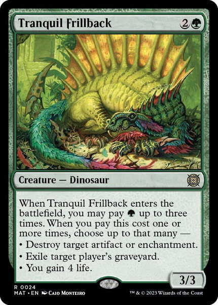 Tranquil Frillback trading card from March of the Machine: The Aftermath Tranquil Frillback - March of the Machine: The Aftermath Magic: The Gathering trading card