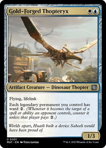 Gold-Forged Thopteryx - March of the Machine: The Aftermath (MAT) #31 - Uncommon Magic: The Gathering Trading Card