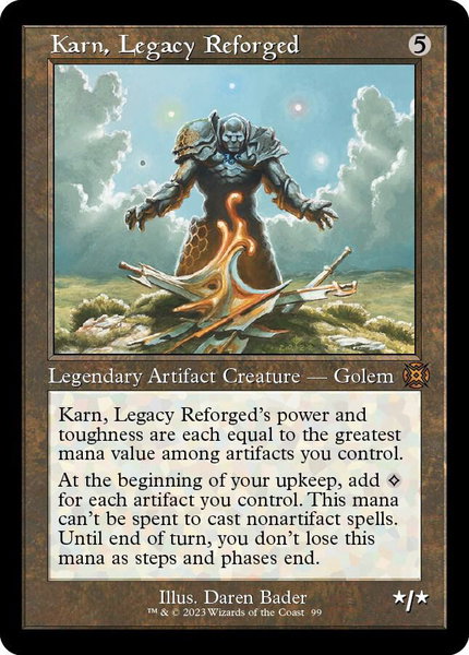 Karn, Legacy Reforged (Retro Frame) trading card from March of the Machine: The Aftermath Karn, Legacy Reforged (Retro Frame) - March of the Machine: The Aftermath Magic: The Gathering trading card
