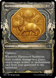 Harnessed Snubhorn (Showcase) - March of the Machine: The Aftermath (MAT) #53 - Uncommon Magic: The Gathering Trading Card