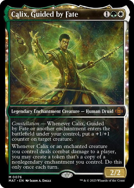 Calix, Guided by Fate (Showcase) trading card from March of the Machine: The Aftermath Calix, Guided by Fate (Showcase) - March of the Machine: The Aftermath Magic: The Gathering trading card