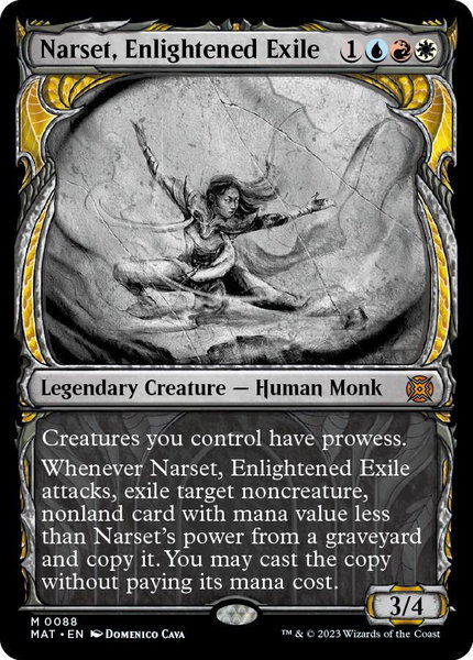 Narset, Enlightened Exile (Showcase) trading card from March of the Machine: The Aftermath Narset, Enlightened Exile (Showcase) - March of the Machine: The Aftermath Magic: The Gathering trading card