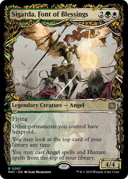 Sigarda, Font of Blessings (Showcase) trading card from March of the Machine: The Aftermath Sigarda, Font of Blessings (Showcase) - March of the Machine: The Aftermath Magic: The Gathering trading card