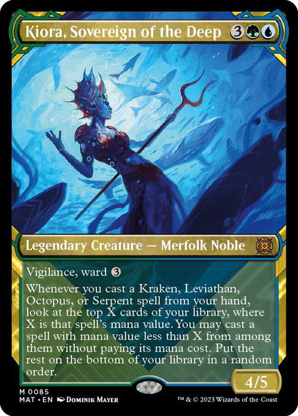 Kiora, Sovereign of the Deep (Showcase) - March of the Machine: The Aftermath Magic: The Gathering trading card