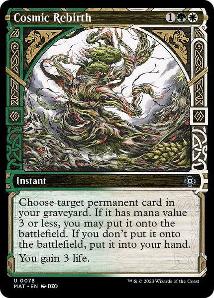 Cosmic Rebirth (Showcase) trading card from March of the Machine: The Aftermath Cosmic Rebirth (Showcase) - March of the Machine: The Aftermath Magic: The Gathering trading card