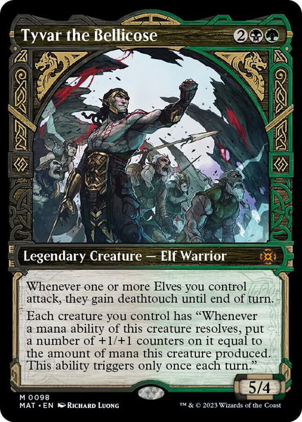 Tyvar the Bellicose (Showcase) trading card from March of the Machine: The Aftermath Tyvar the Bellicose (Showcase) - March of the Machine: The Aftermath Magic: The Gathering trading card
