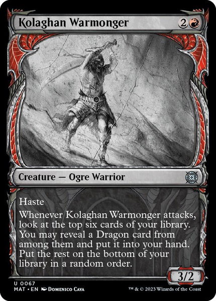 Kolaghan Warmonger (Showcase) - March of the Machine: The Aftermath Magic: The Gathering trading card